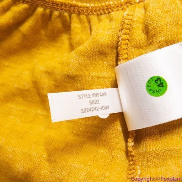 NEW Madewell Gingham Knit Ruffle-Hem Top, color: gold, L - Picture 15 of 16